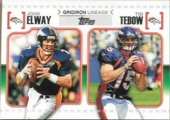 2010 Topps Gridiron Lineage John Elway, Tim Tebow #GL-ET card