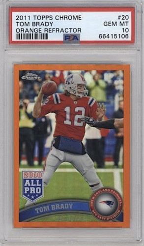 2011 Topps Chrome Tom Brady [Orange Refractor] #20 card