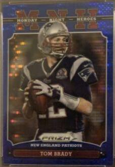 2013 Panini Prizm Monday Night Heroes Tom Brady [Blue Pulsar] #22 card