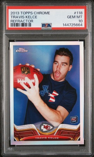 2013 Topps Chrome Travis Kelce [Xfractor] #118 card