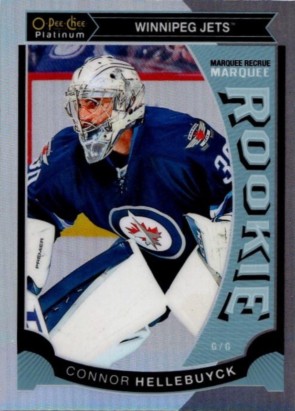 2015 O-Pee-Chee Platinum Marquee Rookies Connor Hellebuyck #M36 card