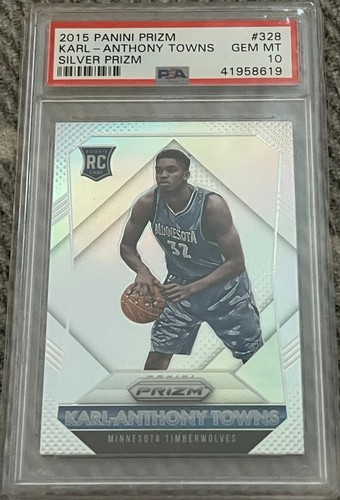 2015 Panini Prizm Karl-Anthony Towns [Silver Prizm] #328 card