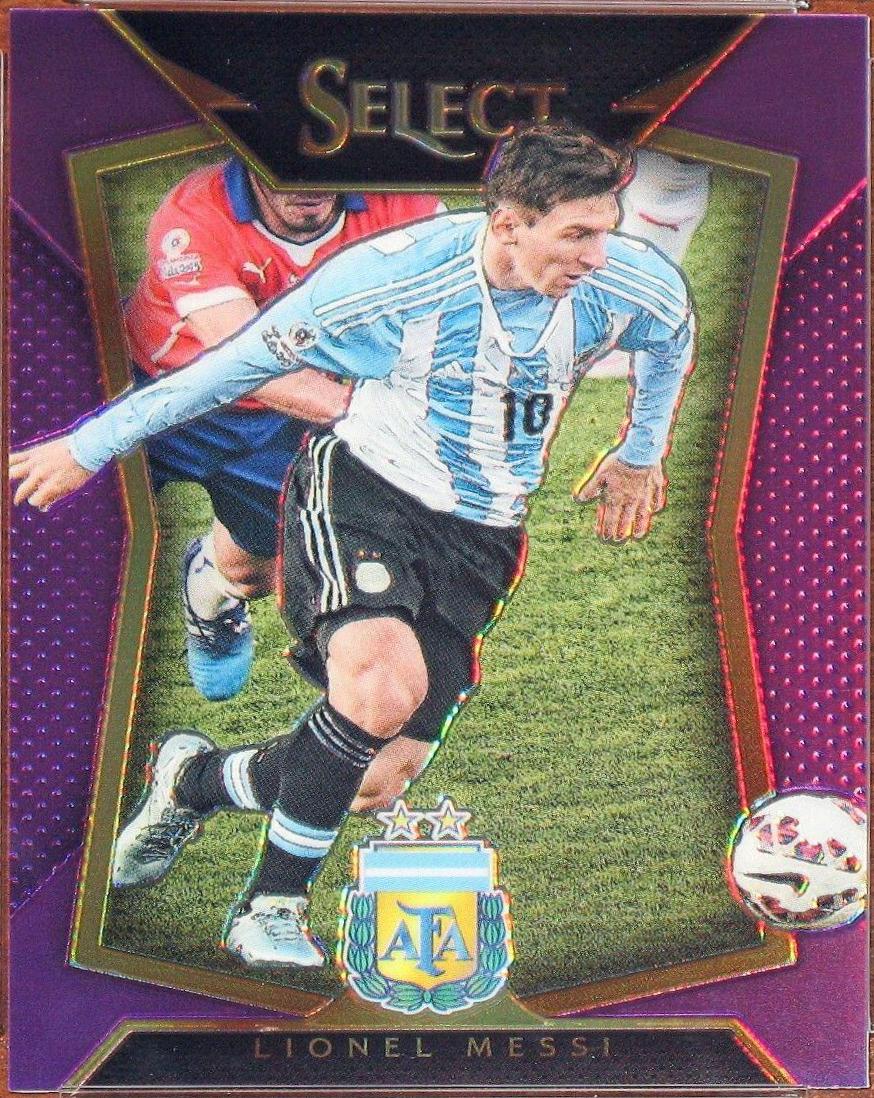 2015 Panini Select Lionel Messi [Striped Jersey Purple Prizm] #65 card