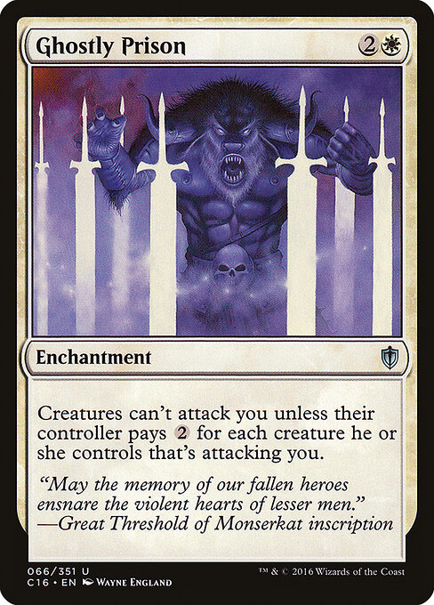 2016 Commander 2016 Ghostly Prison #66 card