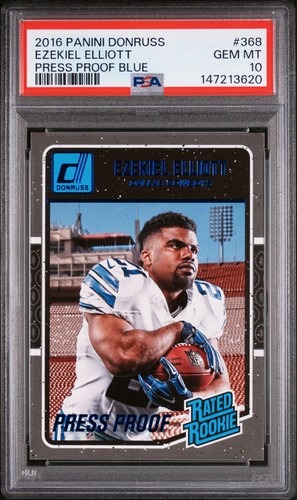 2016 Panini Donruss Ezekiel Elliott [Press Proof Blue] #368 card