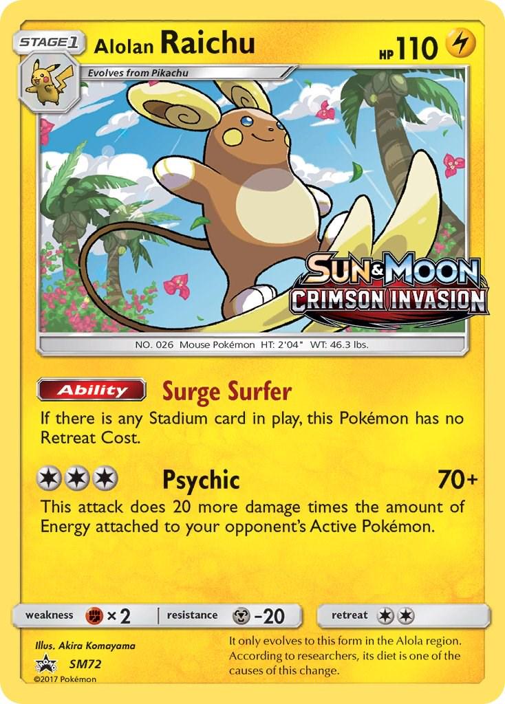 2016 Promo Alolan Raichu #SM72 card