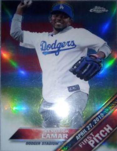 2016 Topps Chrome First Pitch Kendrick Lamar [Orange Refractor] #FPC-20 card
