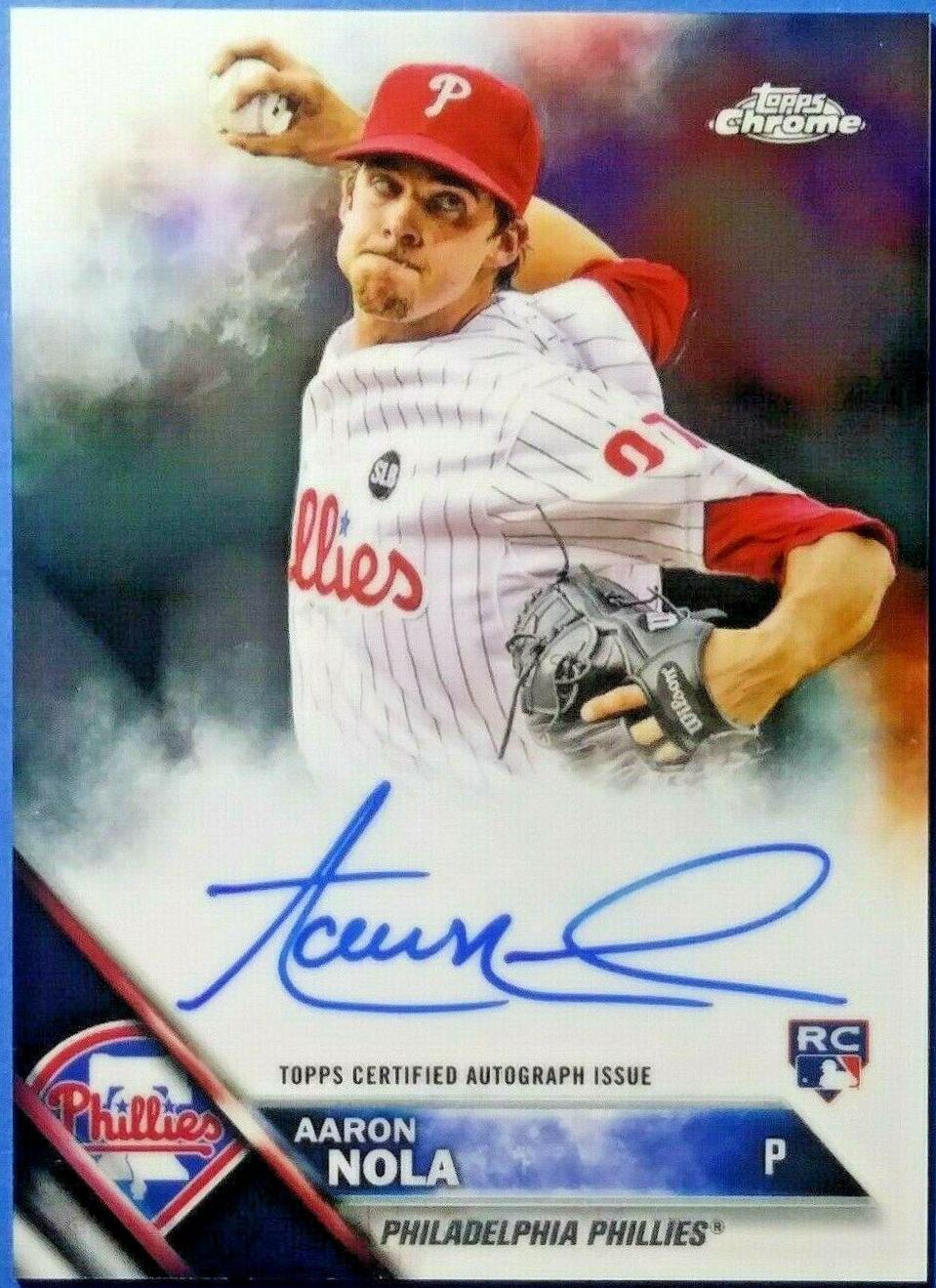 2016 Topps Chrome Rookie Autographs Aaron Nola #RA-AN card