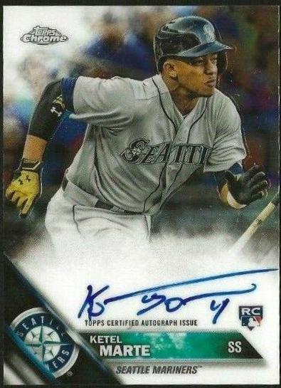 2016 Topps Chrome Rookie Autographs Ketel Marte #RA-KM card