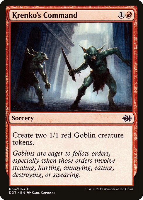 2017 Duel Decks: Merfolk vs. Goblins Krenko's Command #53 card
