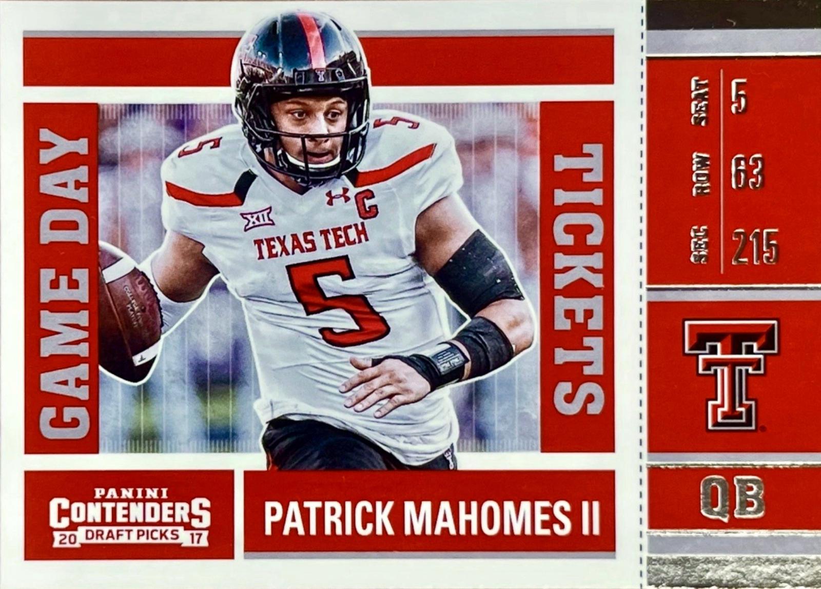 2017 Panini Contenders Draft Picks Game Day Patrick Mahomes #15 card