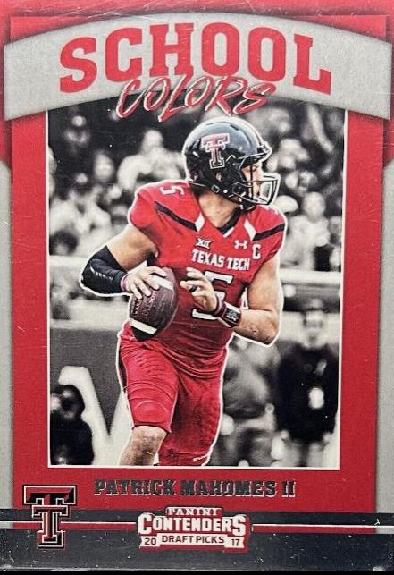 2017 Panini Contenders Draft Picks School Colors Patrick Mahomes #15 card