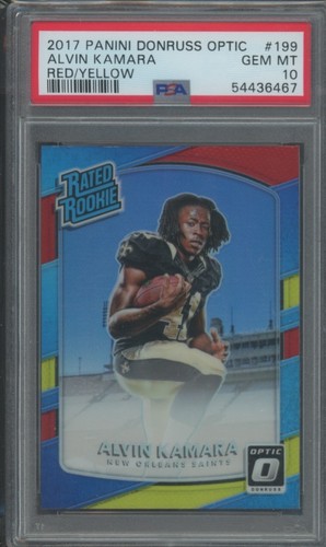2017 Panini Donruss Optic Alvin Kamara [Red, Yellow] #199 card
