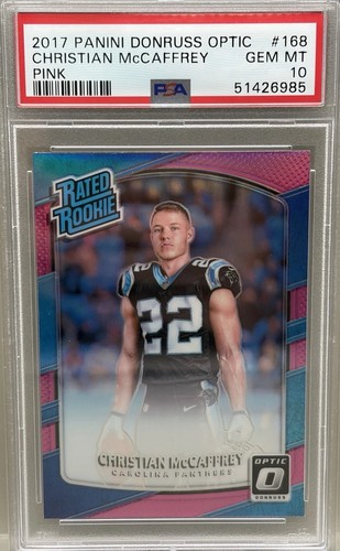 2017 Panini Donruss Optic Christian McCaffrey [Pink] #168 card