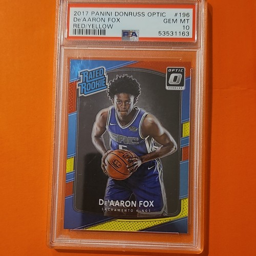 2017 Panini Donruss Optic DE'Aaron Fox [Red and Yellow] #196 card