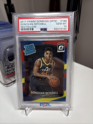 2017 Panini Donruss Optic Donovan Mitchell [Red and Yellow] #188 card