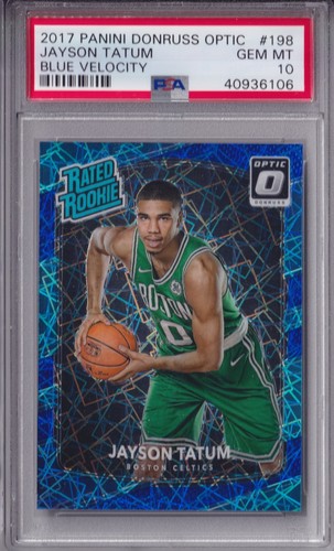 2017 Panini Donruss Optic Jayson Tatum [Blue Velocity] #198 card