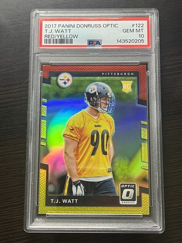 2017 Panini Donruss Optic T.J. Watt [Red, Yellow] #122 card