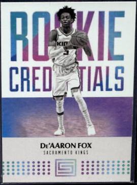 2017 Panini Status Rookie Credentials De'Aaron Fox #16 card