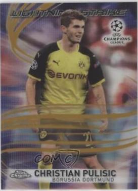 2017 Topps Chrome UEFA Champions League Lightning Strike Christian Pulisic [Gold] #LS-CP card