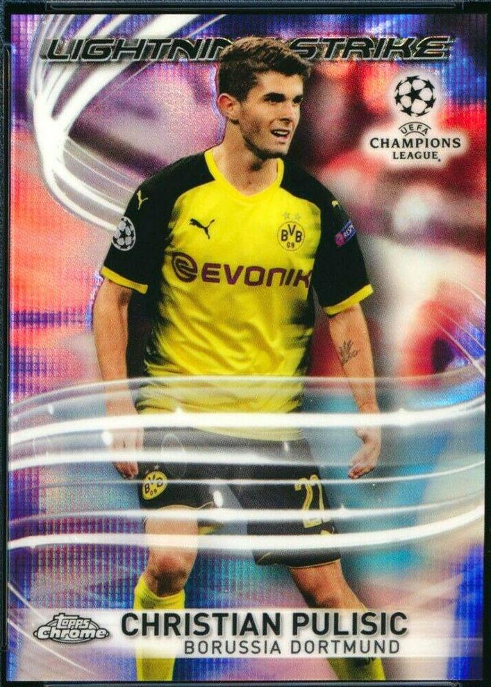 2017 Topps Chrome UEFA Champions League Lightning Strike Christian Pulisic #LS-CP card