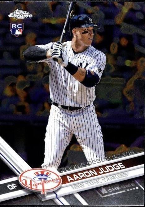 2017 Topps Chrome Update Aaron Judge [Rookie Debut] #HMT50 card
