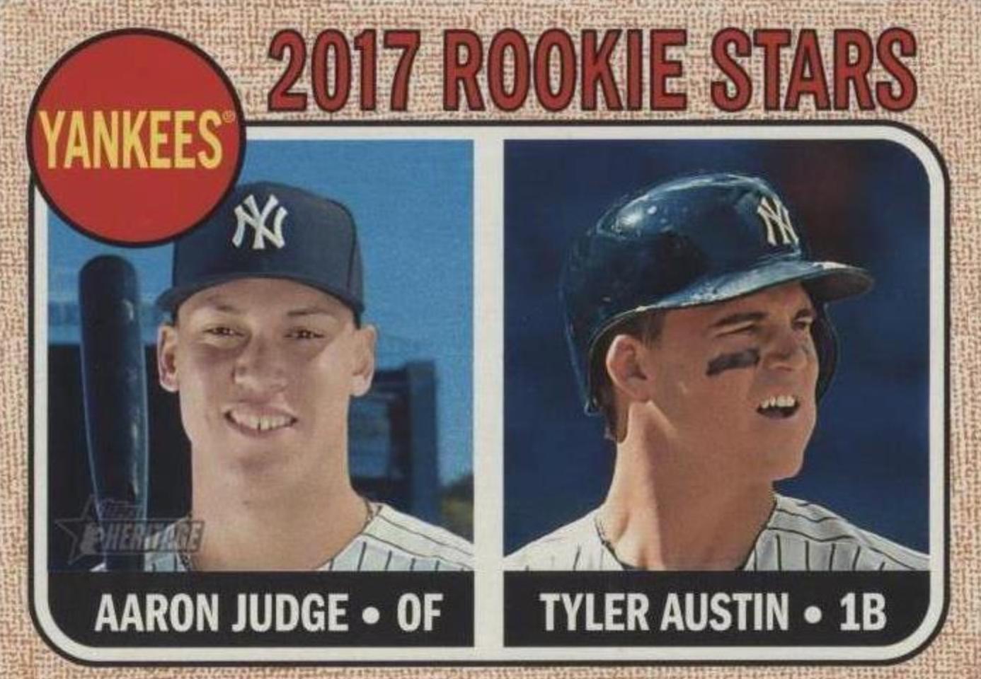 2017 Topps Heritage Yankees 2017 Rookie Stars: Aaron Judge / Tyler Austin #214 card