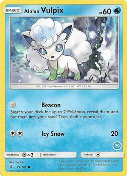 2018 Alolan Sandslash & Ninetales Alolan Vulpix #29 card