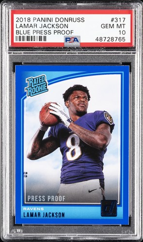 2018 Donruss Lamar Jackson [Press Proof Blue] #317 card