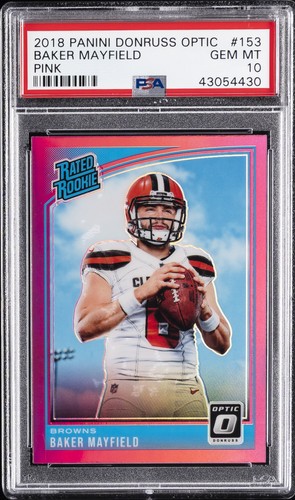 2018 Donruss Optic Baker Mayfield [Pink] #153 card