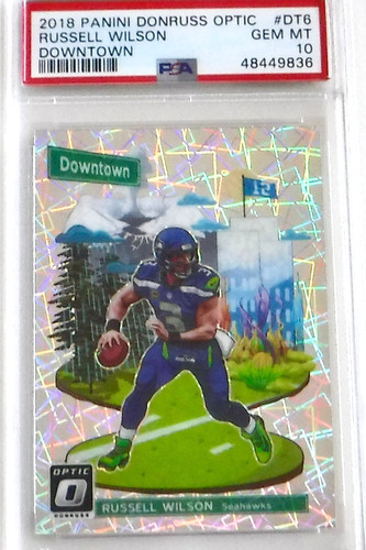 2018 Donruss Optic Downtown Russell Wilson #DT-6 card