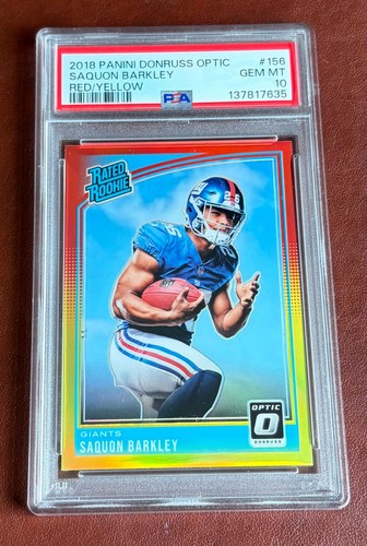 2018 Donruss Optic Saquon Barkley [Red Yellow] #156 card