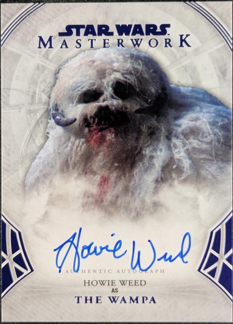 2018 Masterwork Autographs Weed as The Wampa [Blue Foil] #Howie card