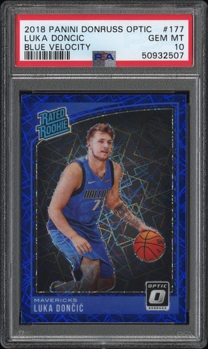 2018 Panini Donruss Optic Luka Doncic [Blue Velocity] #177 card