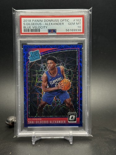 2018 Panini Donruss Optic Shai Gilgeous-Alexander [Blue Velocity] #162 card