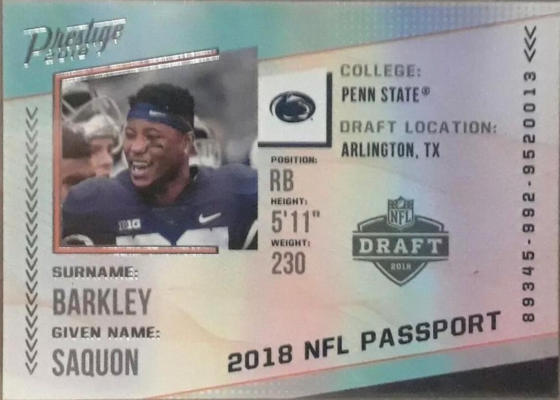 2018 Panini Prestige NFL Passport Saquon Barkley #PP-SB card