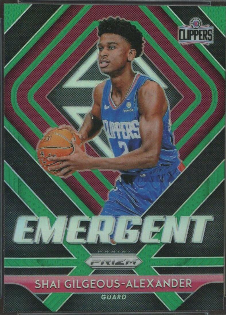 2018 Panini Prizm Emergent Shai Gilgeous Alexander [Green Prizm] #11 card
