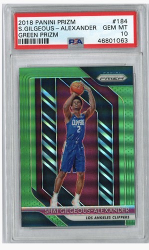 2018 Panini Prizm Shai Gilgeous-Alexander [Green Prizm] #184 card