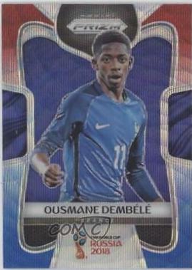 2018 Panini Prizm World Cup Ousmane Dembele [Red & Blue Wave] #85 card