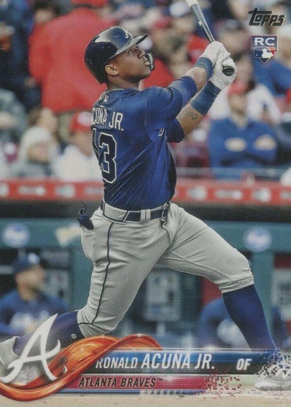 2018 Topps Complete Set Ronald Acuna Jr. [Bat Pointing Up] #698 card