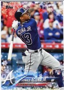 2018 Topps Holiday Ronald Acuna Jr. [Metallic Snowflake] #HMW50 card