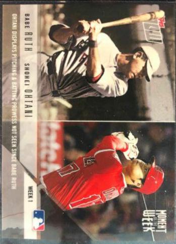 2018 Topps Now Moment of the Week Babe Ruth, Shohei Ohtani #MOW-1 card