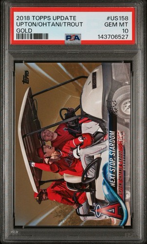 2018 Topps Update Justin Upton / Shohei Ohtani / Mike Trout [Gold] #US158 card