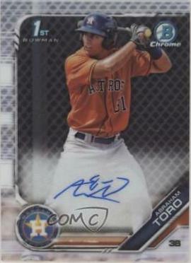 2019 Bowman Chrome Prospects Autographs Abraham Toro #CPA-AT card