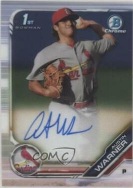 2019 Bowman Chrome Prospects Autographs Austin Warner #CPA-AW card