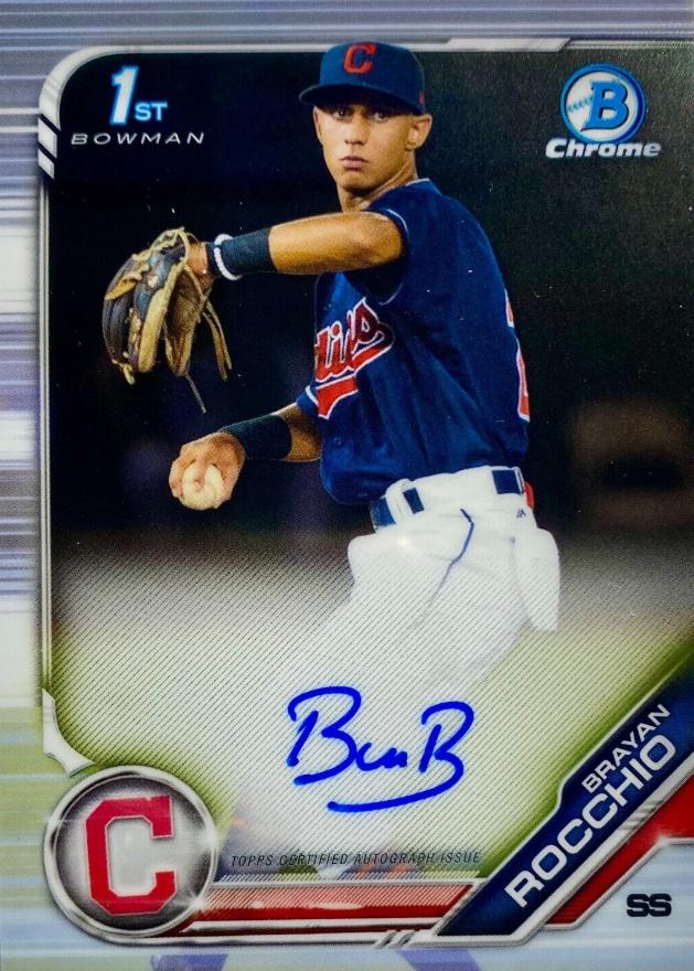 2019 Bowman Chrome Prospects Autographs Brayan Rocchio #CPA-BR card