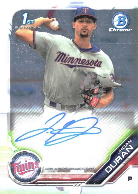 2019 Bowman Chrome Prospects Autographs Jhoan Duran #CPA-JDU card