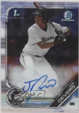 2019 Bowman Chrome Prospects Autographs Jose Devers #CPA-JD card