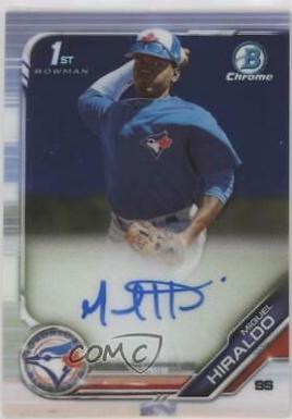 2019 Bowman Chrome Prospects Autographs Miguel Hiraldo #CPA-MH card