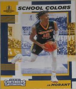 2019 Panini Contenders Draft Picks School Colors JA Morant #2 card
